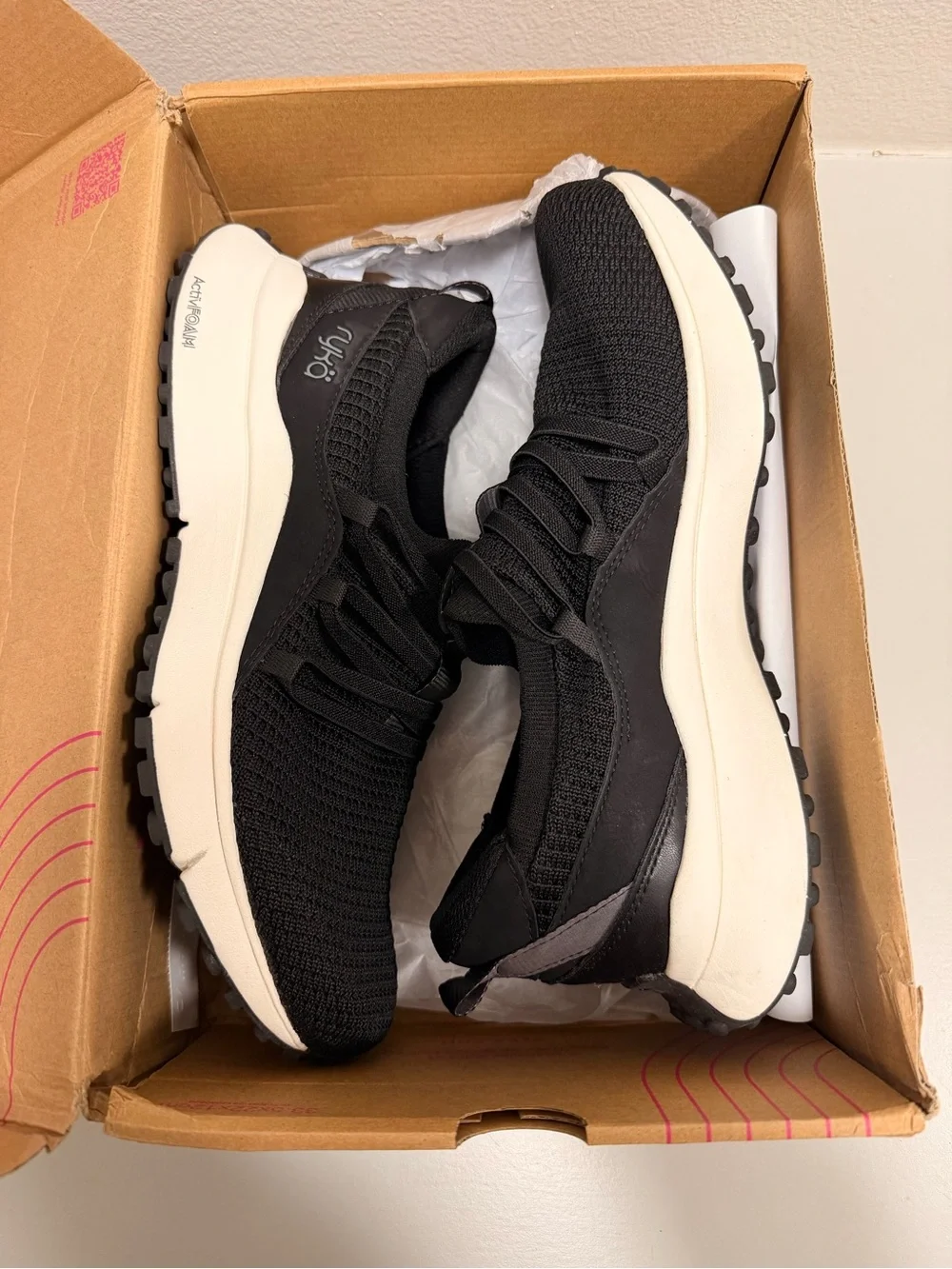 Ryka Black Knit Slip-On Athletic Sneakers